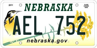 NE license plate AEL752