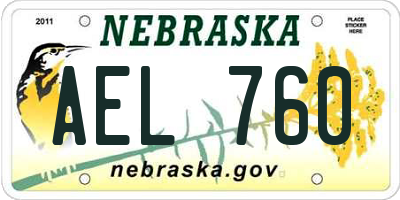NE license plate AEL760