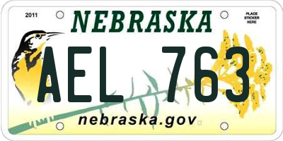 NE license plate AEL763