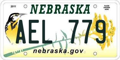 NE license plate AEL779
