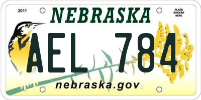 NE license plate AEL784