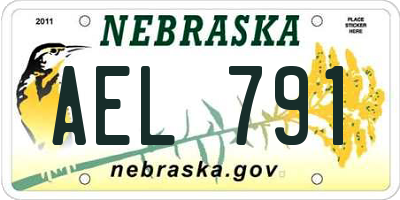 NE license plate AEL791