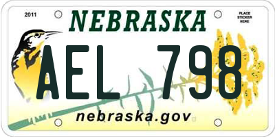 NE license plate AEL798