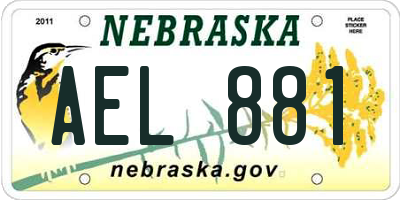 NE license plate AEL881