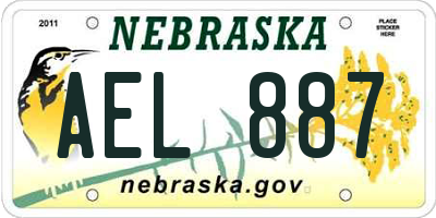 NE license plate AEL887