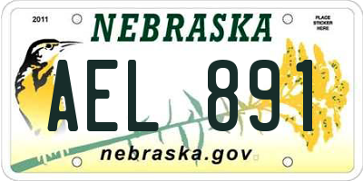 NE license plate AEL891
