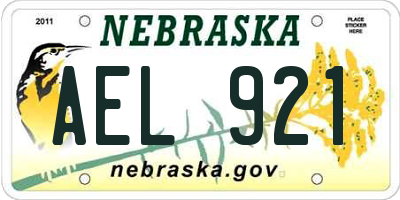 NE license plate AEL921