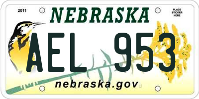 NE license plate AEL953