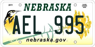 NE license plate AEL995