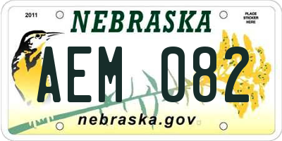 NE license plate AEM082