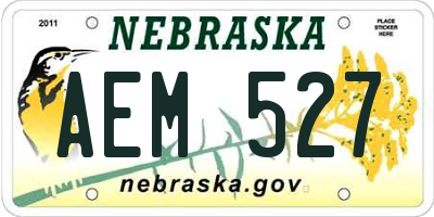 NE license plate AEM527
