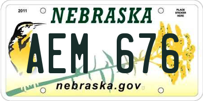 NE license plate AEM676