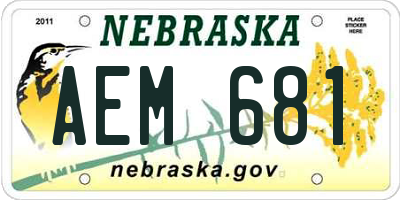 NE license plate AEM681