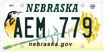 NE license plate AEM779
