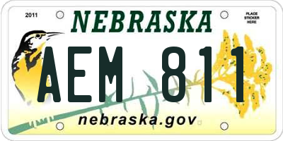 NE license plate AEM811