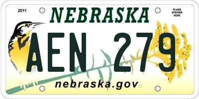 NE license plate AEN279