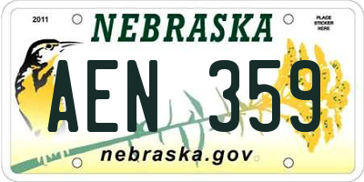 NE license plate AEN359
