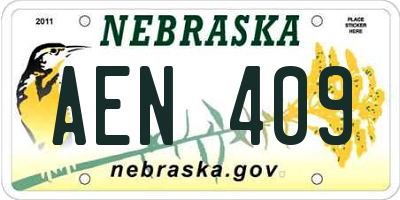 NE license plate AEN409