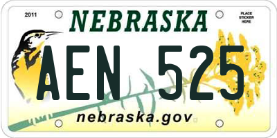 NE license plate AEN525