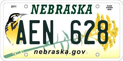 NE license plate AEN628