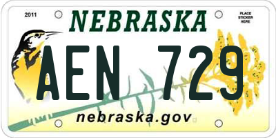 NE license plate AEN729