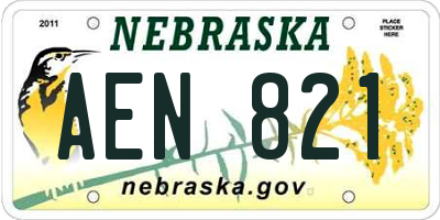 NE license plate AEN821