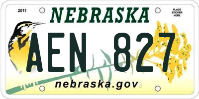 NE license plate AEN827