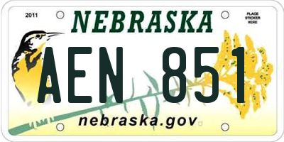 NE license plate AEN851