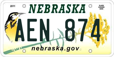 NE license plate AEN874