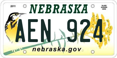 NE license plate AEN924