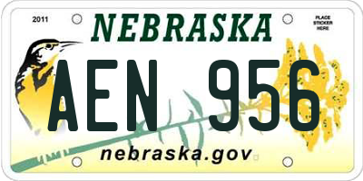 NE license plate AEN956