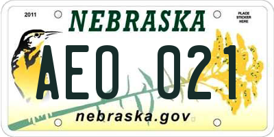 NE license plate AEO021