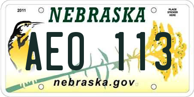 NE license plate AEO113