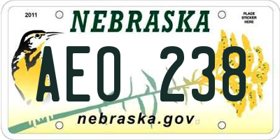 NE license plate AEO238