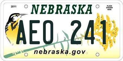 NE license plate AEO241
