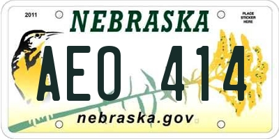 NE license plate AEO414