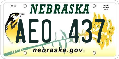 NE license plate AEO437