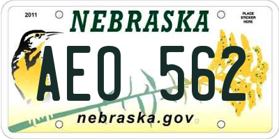 NE license plate AEO562