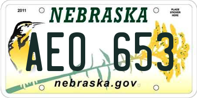 NE license plate AEO653