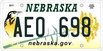 NE license plate AEO698