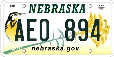 NE license plate AEO894