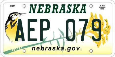 NE license plate AEP079