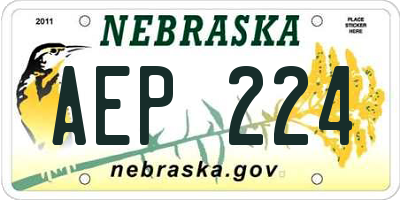 NE license plate AEP224
