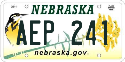 NE license plate AEP241