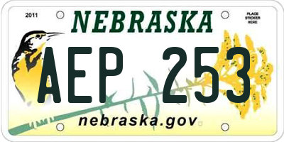 NE license plate AEP253