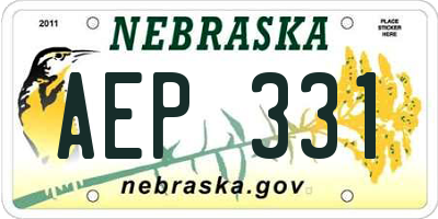 NE license plate AEP331