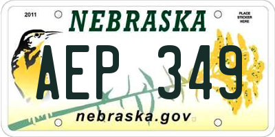 NE license plate AEP349