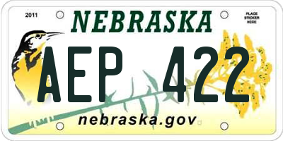 NE license plate AEP422