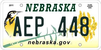 NE license plate AEP448