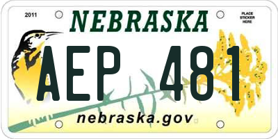 NE license plate AEP481